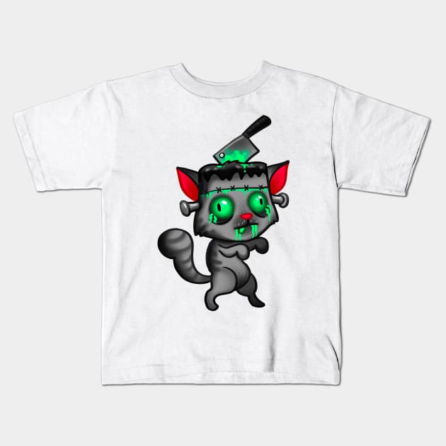 Zombie cat Kids T-Shirt by HandsHooks